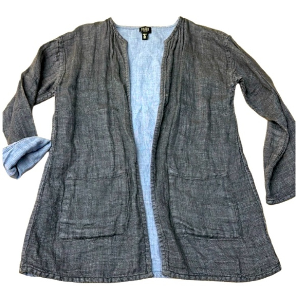 EILEEN FISHER 100% Irish linen reversible jacket